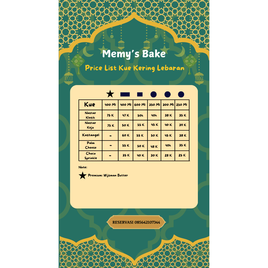 

Kue Kering / Kue Lebaran / Kue Kering Idul Fitri / Nastar Premium / Kue Lebaran / Kue Hari Raya