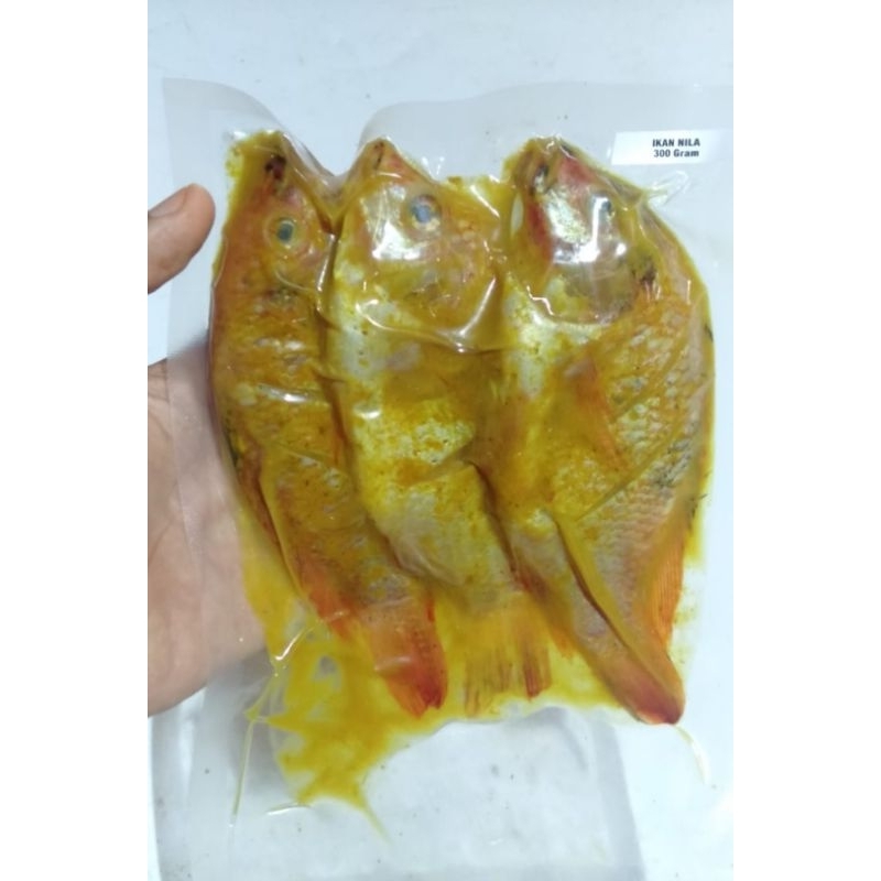 

ikan nila ungkep ±300 gram Nila bumbu kuning siap goreng