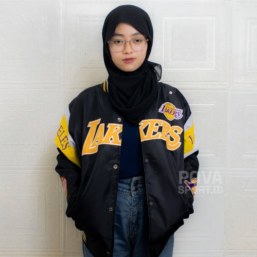 POVA - Basketball Jacket Casual Vintage Full Bordir - Gaya Sporty  Lakers Series