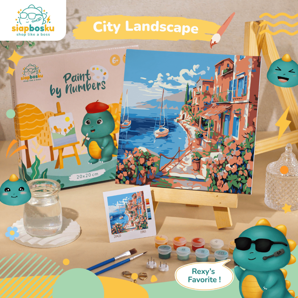 

SIAP BOSKU PAINT BY NUMBER KANVAS LUKIS 20X20 CM | CITY LANDSCAPE | DIY LUKISAN ESTETIK ANTI GADGET