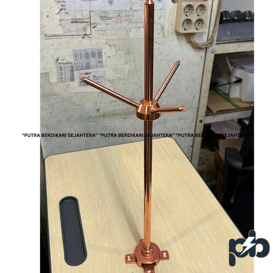 Bonus Penangkal Petir Trisula Full Tembaga Ukuran 34  Tombak Anti Petir Trisula  Penangkal Petir Tri