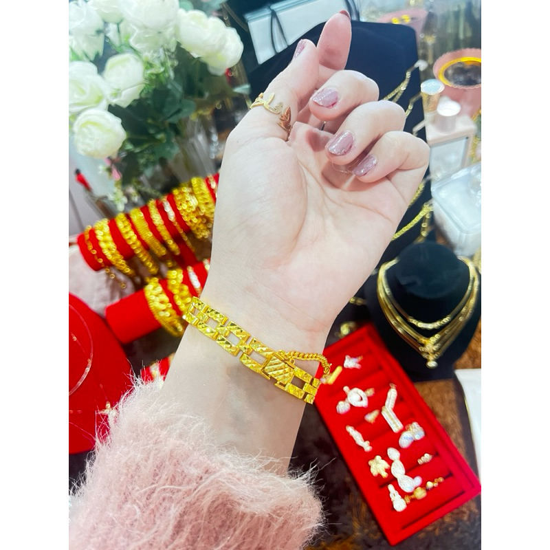 [GRATIS EMAS] Gelang Titanium HQ Lapis Emas Dubai & Bangkok 22K/24K