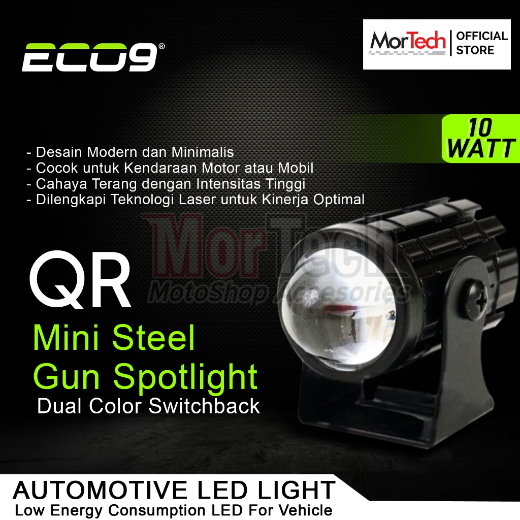 Lampu Tembak Mini D2 Laser ECO 9 QR Lampu Sorot LED Foglamp Mini Projie Waterproof Yamaha Nmax Old /