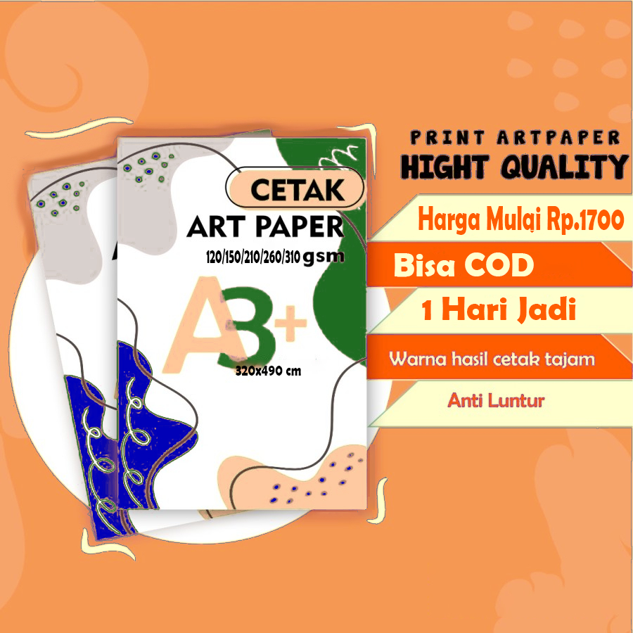 Cetak Art Paper A3+ 120, 150, 210, 260, 310