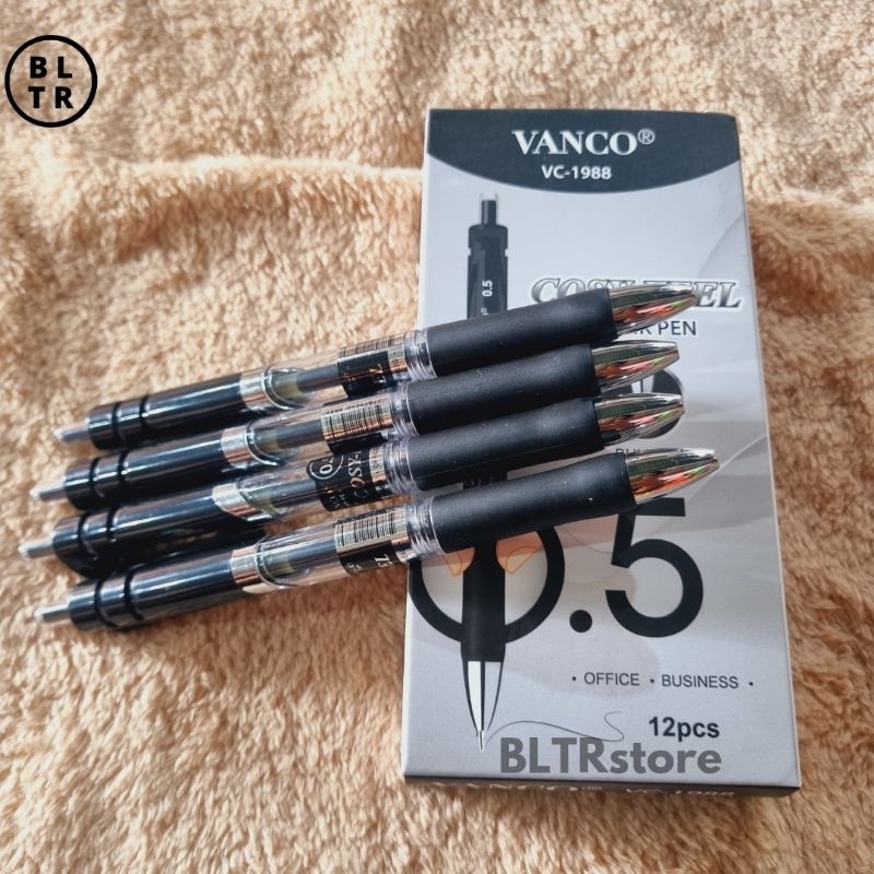 

//PAK/PEN GEL VANCO(VC1988)/GEL INK PEN/BOLPOIN MEKANIK/PULPEN GEL 0.5MM/PULPEN HITAM/NEW ORIGINAL//