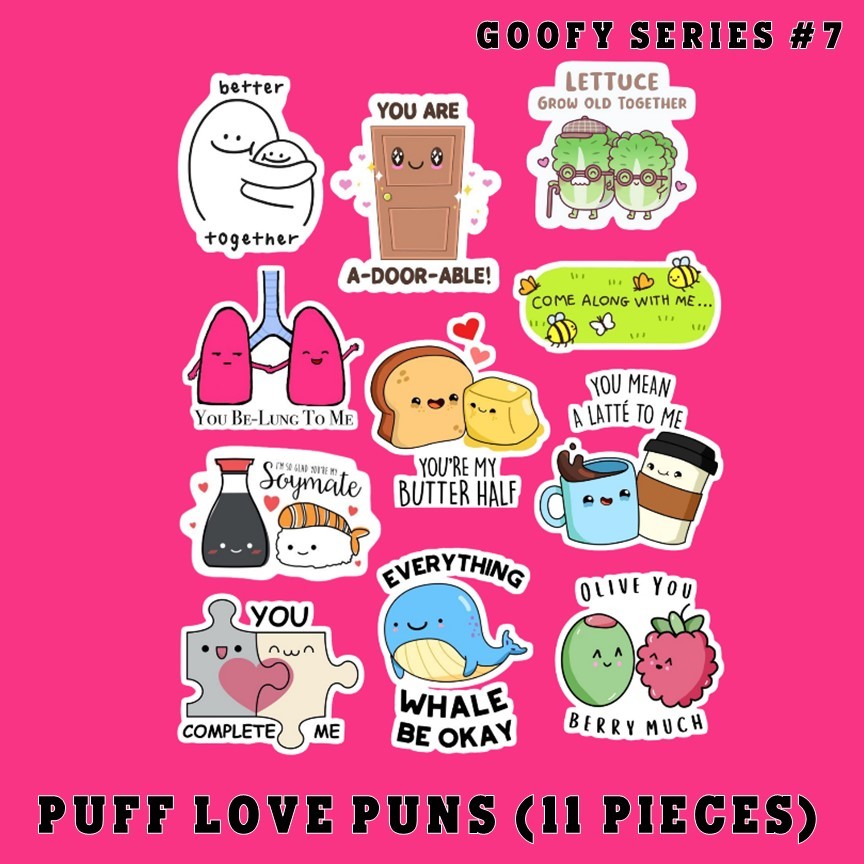 

bendiga puff love puns goofy series 7 collection stiker | Stiker Vinyl laptop mobil handphone lucu keren unik unique humor