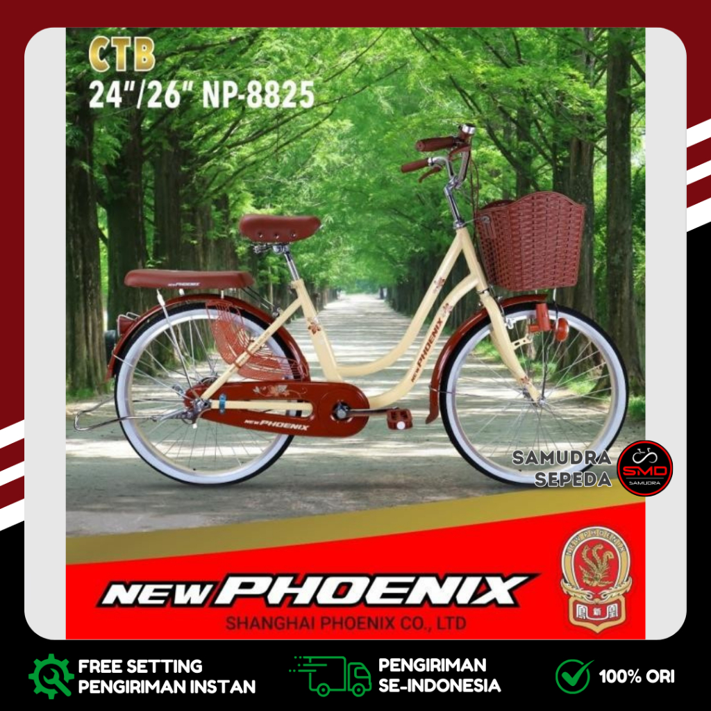 Sepeda Citybike CTB Mini Keranjang Anak Dewasa 24 Inch New Phoenix NP 8825 Murah BDG