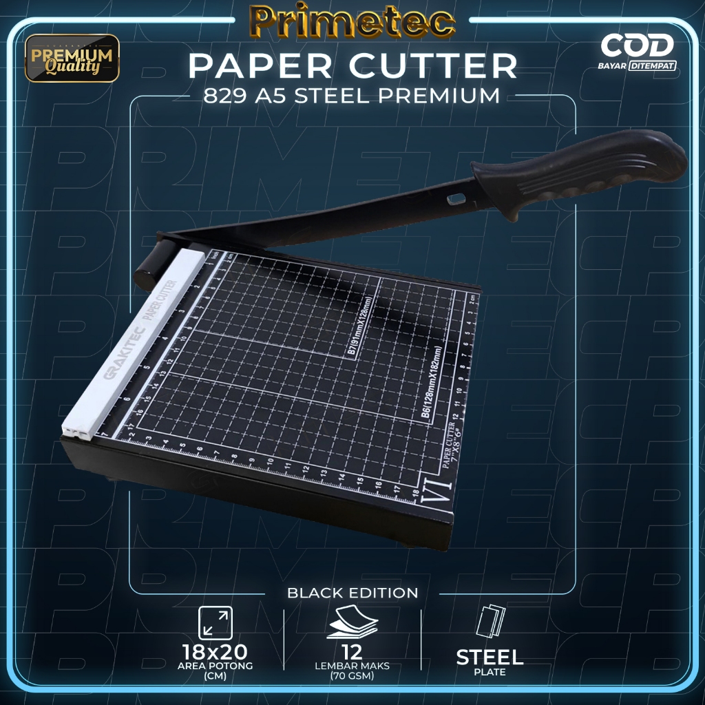 

Paper Cutter Mini A5 ( Alat Potong / Mesin Pemotong Kertas HVS, Sticker, Dos, PVC ID Card, Yellow Board, Art Paper, Vinyl. Bontax Camel, Kertas Photo