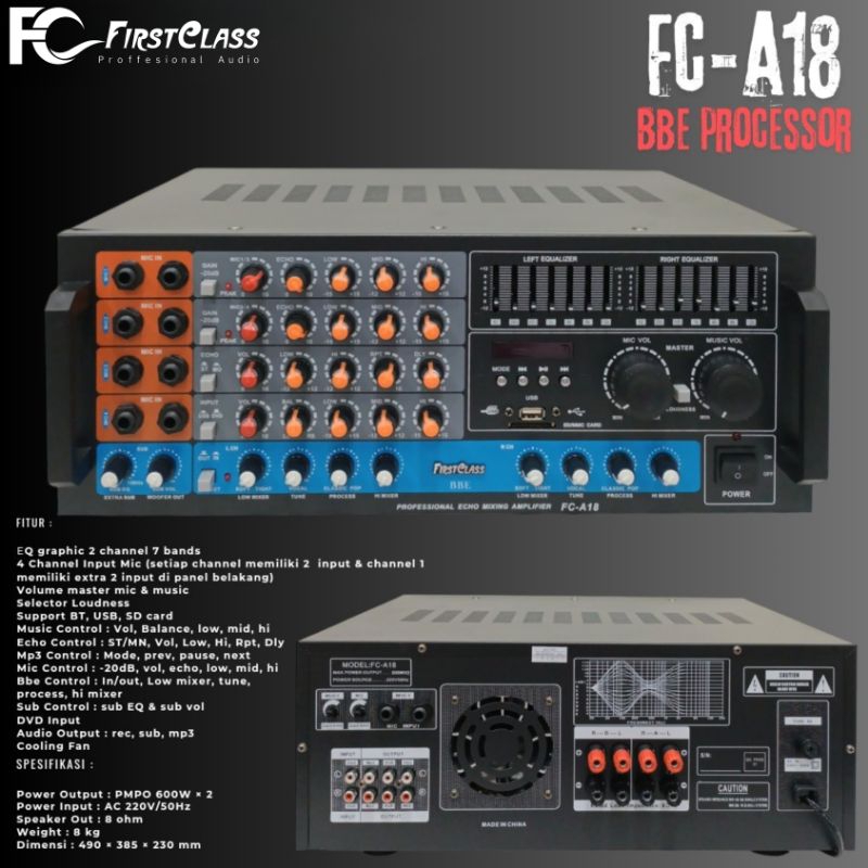 AMPLIFIER FIRSTCLASS FC-A18 AMPLI FIRSTCLASS  FCA18
