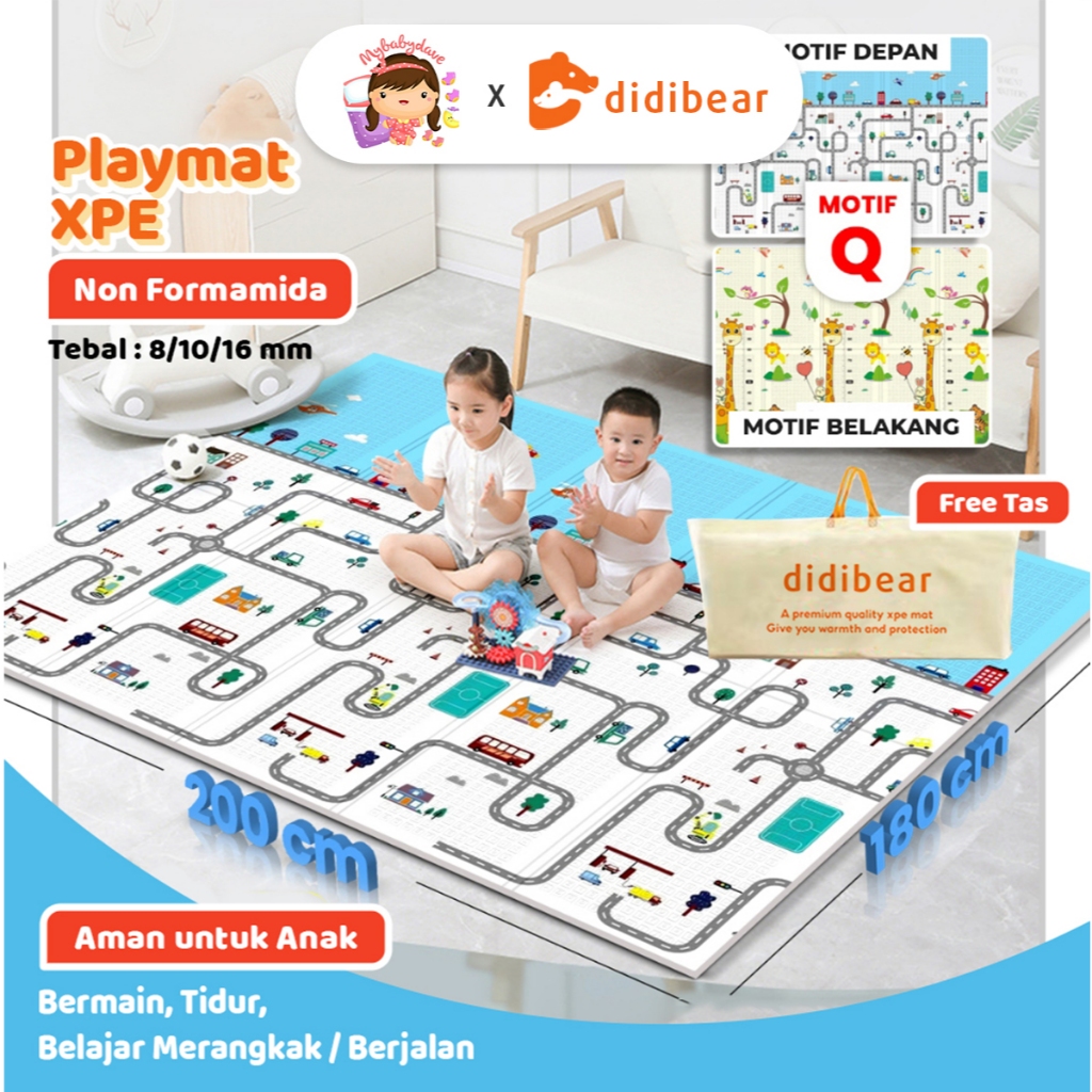 SNI Karpet Lipat Playmat Bayi Karpet Bayi 180x200 cm  Matras Bayi Playmat Foam XPE Lipat
