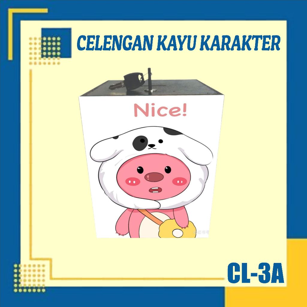 CELENGAN KARAKTER LUCU KAYU KARAKTER LOOPY KARTUN LUCU, CELENGAN KARAKTER LUCU ANAK, KOTAK TABUNGAN 