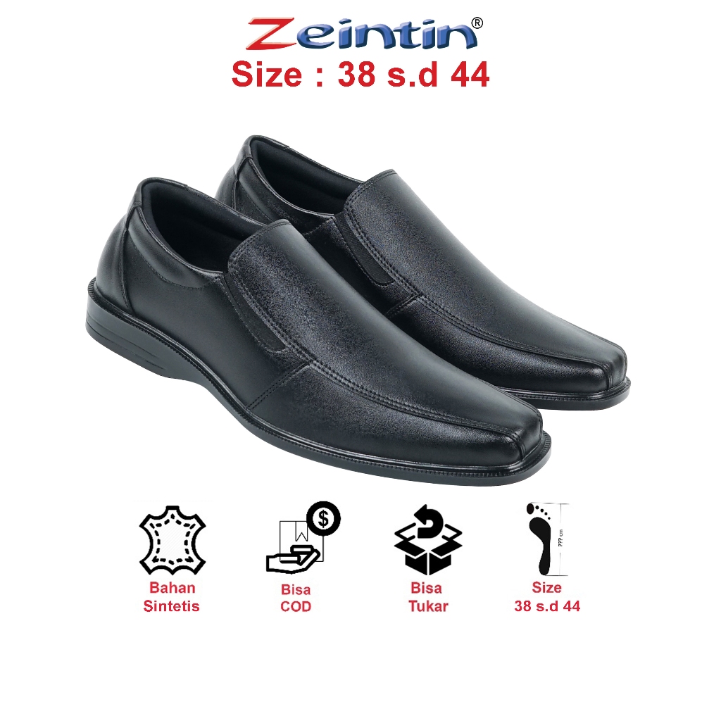 Zeintin - Sepatu Pantofel Pria Bahan Kulit Sintetis Sepatu Pantofel kerja Kantor Pria Zeintin BJ
