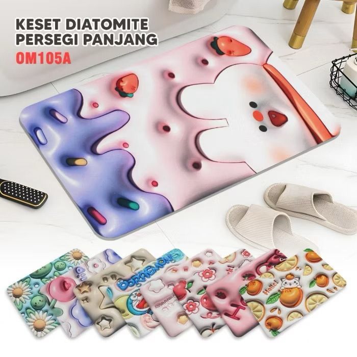 3D Motif Bunga Keset/Kaki Kamar Mandi/Kamar Mandi Keset Lantai Menyerap Air