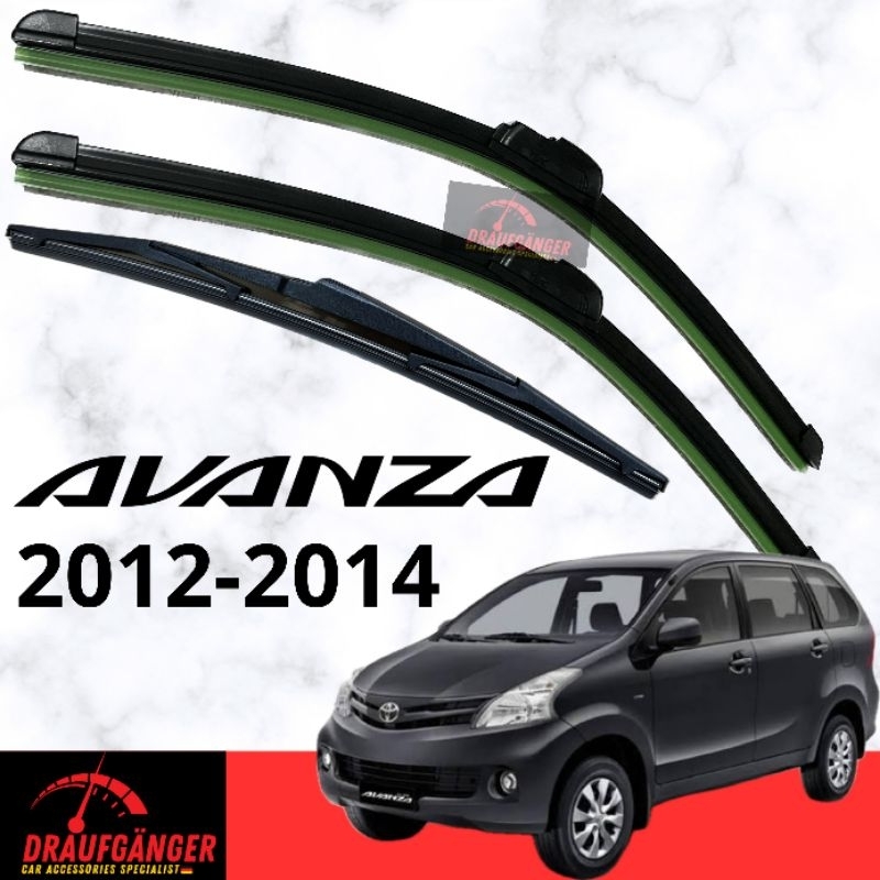 Wiper Depan Belakang Avanza 2012-2014 Model Frameless Full Karet Berkualitas