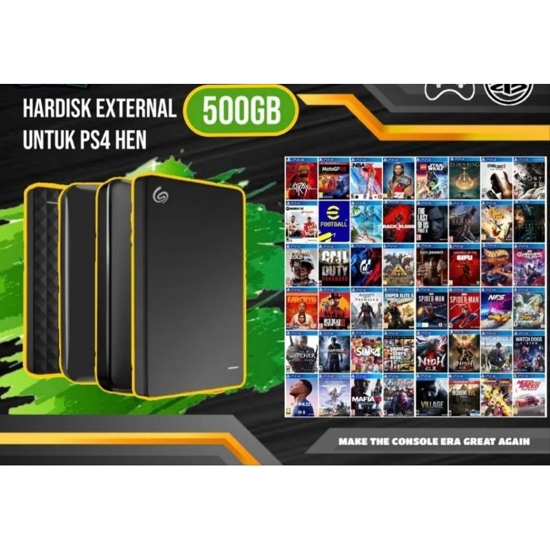 HARDISK EKSTERNAL PS4 PLUG AND PLAY BEBAS REQUEST GAME