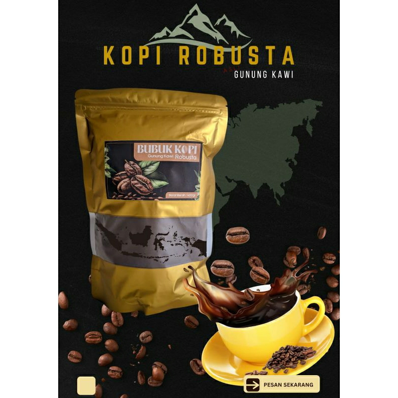 

Kopi BubuK hitam Robusta Murni 1Kg