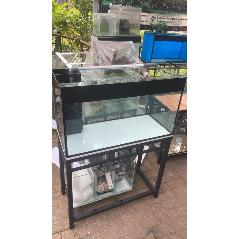AQUARIUM KACA SET UKURAN 90x40x50cm