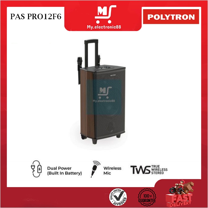 POLYTRON PAS PRO12F6 SPEAKER PORTABLE FREE 2 MIC