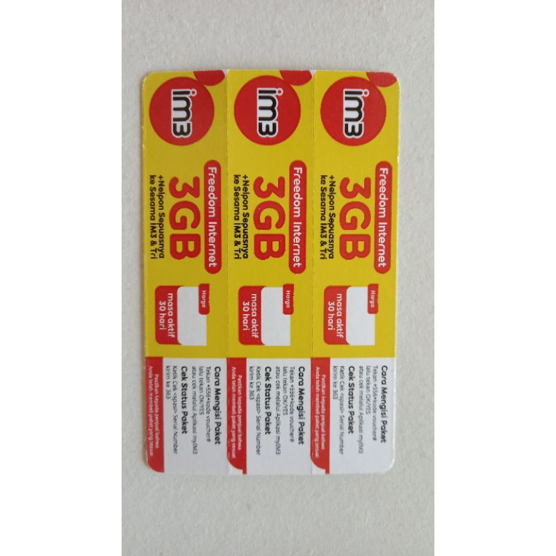 Voucher Indosat Freedom Internet 3GB 14 Hari