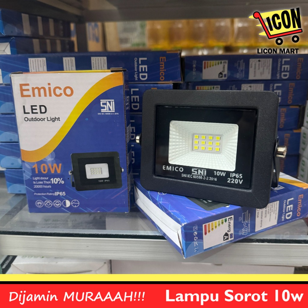 EMICO LAMPU SOROT LED 10 WATT / LED FLOOD LIGHT / LED OUTDOOR LIGHT