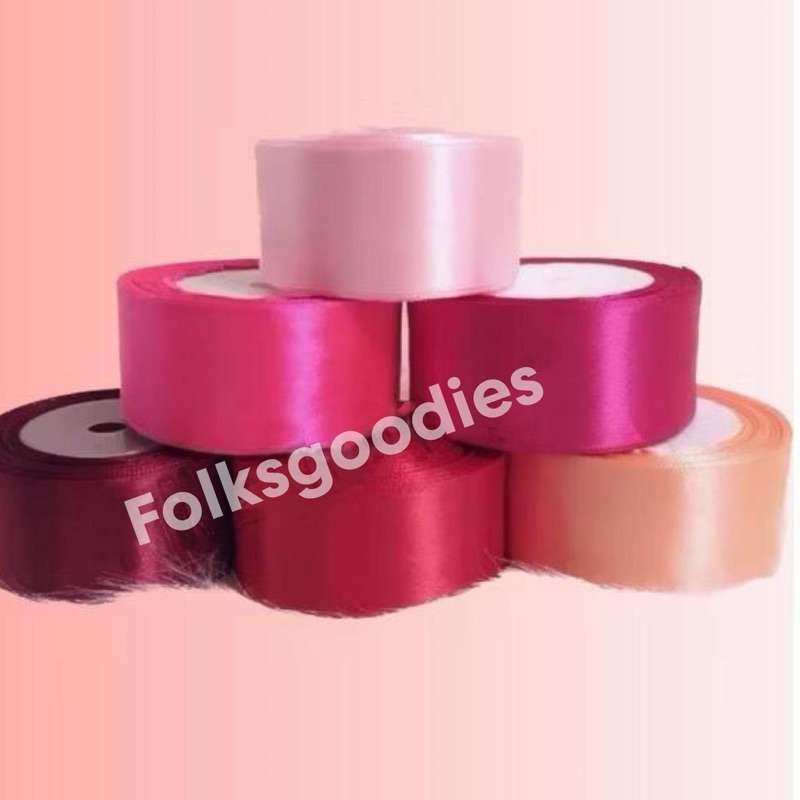 

Pita Satin Kain 1,5 inch 4 cm Polos 25 Yard Per Rol/Gulung