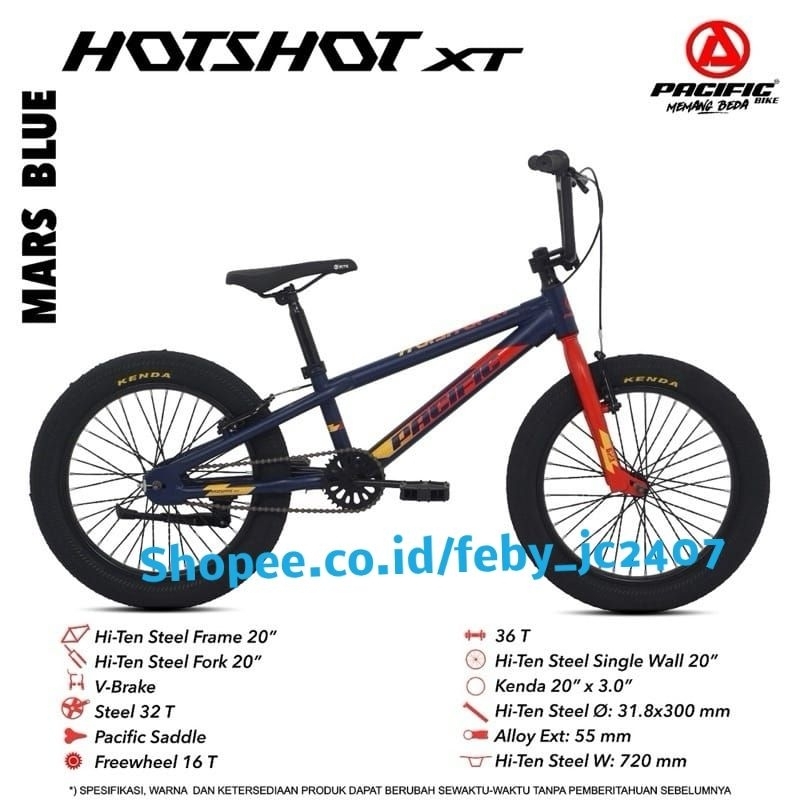 Sepeda bmx 20 inch pacific hotshot xt ban jumbo 3.0