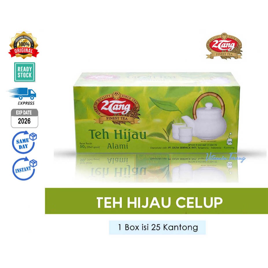 

(Box isi 25) 2Tang Green Tea Natural / 2 Tang Teh Hijau EXP 2026