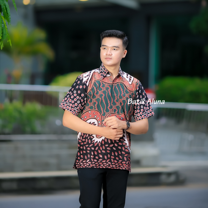 Batik Aluna Kemeja Pria Lengan Pendek PD 027