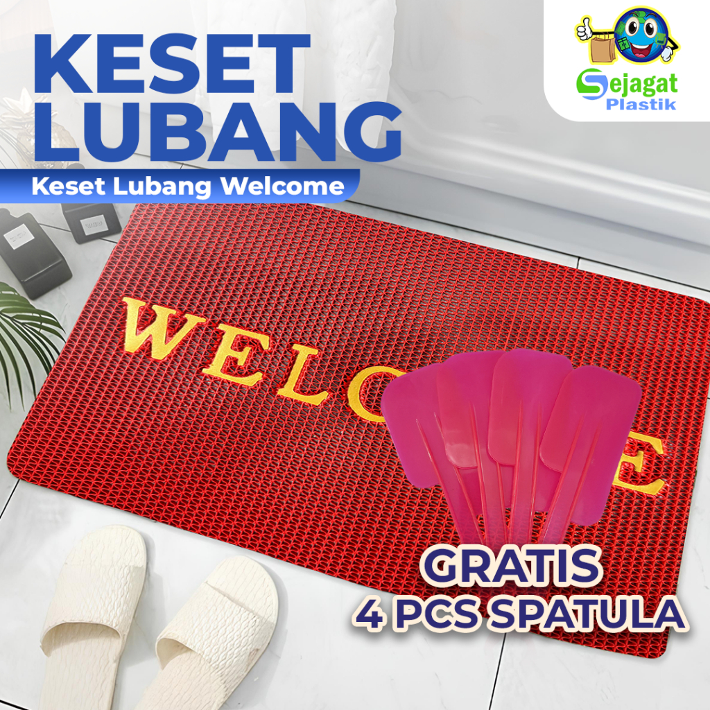 Keset PVC Kamar mandi motif jaring lubang keset kaki keset kamar mandi 0010130