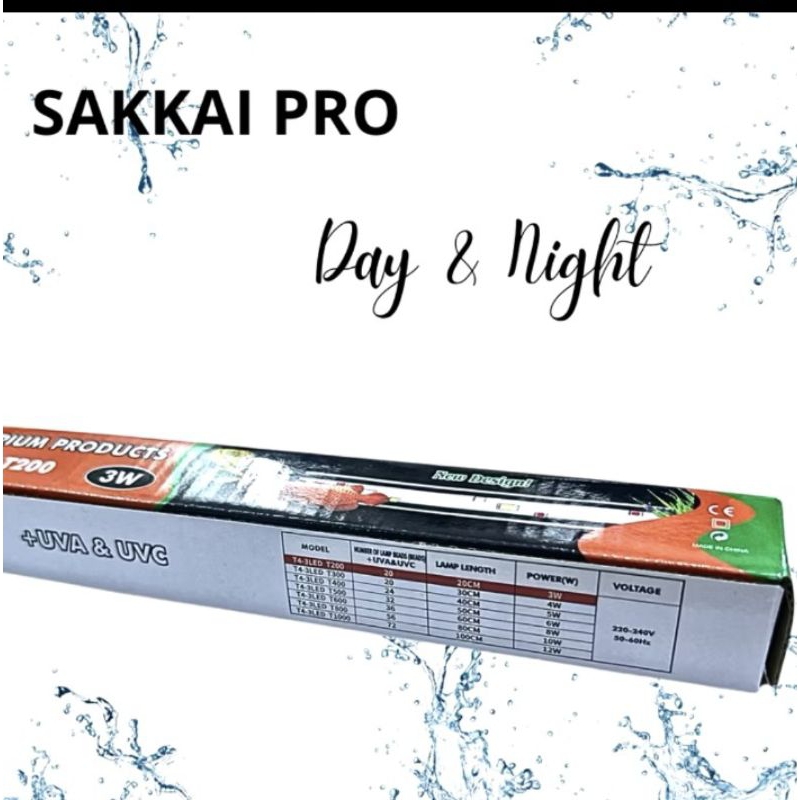 LAMPU Sakkai Pro T4 3LED T 600 LED Aquarium Tanning