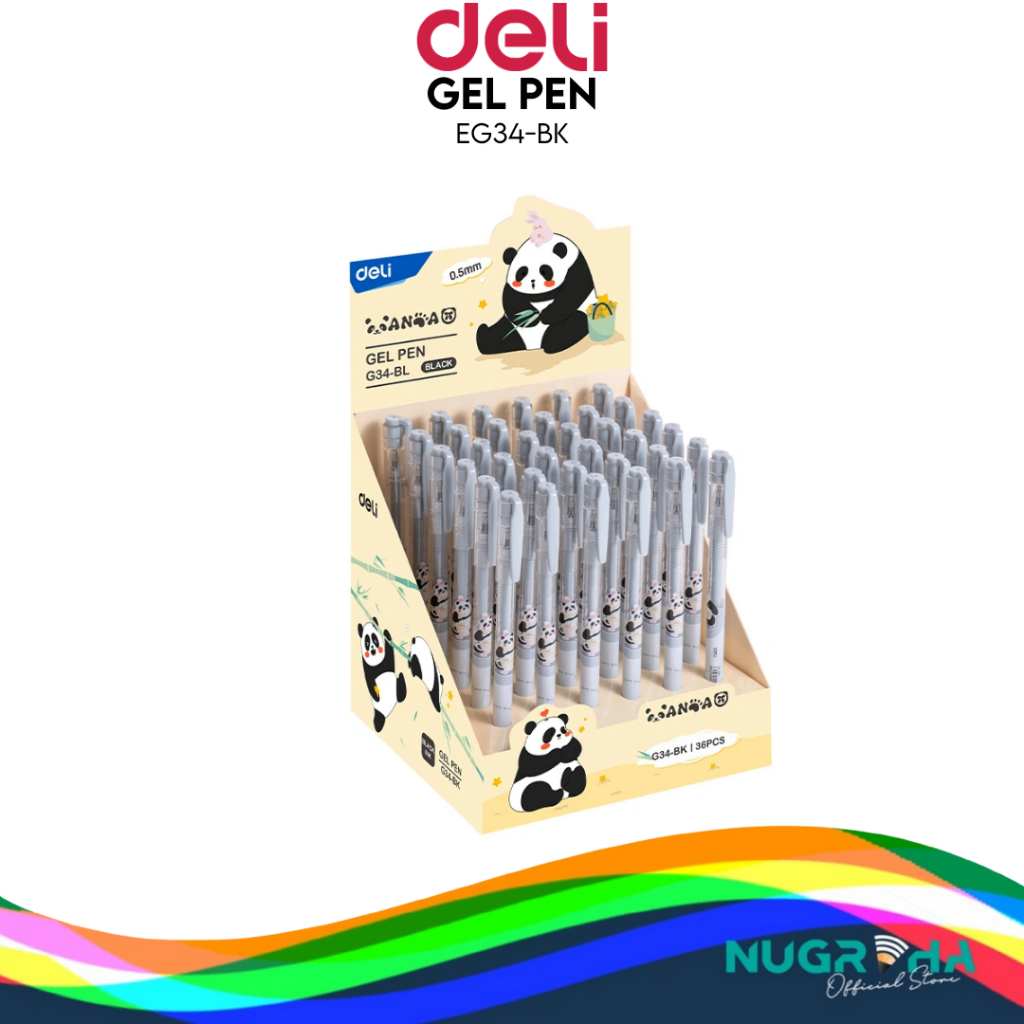

Deli Ballpoint Gel Pen Tinta Hitam Biru Ungu 0.5mm EG34