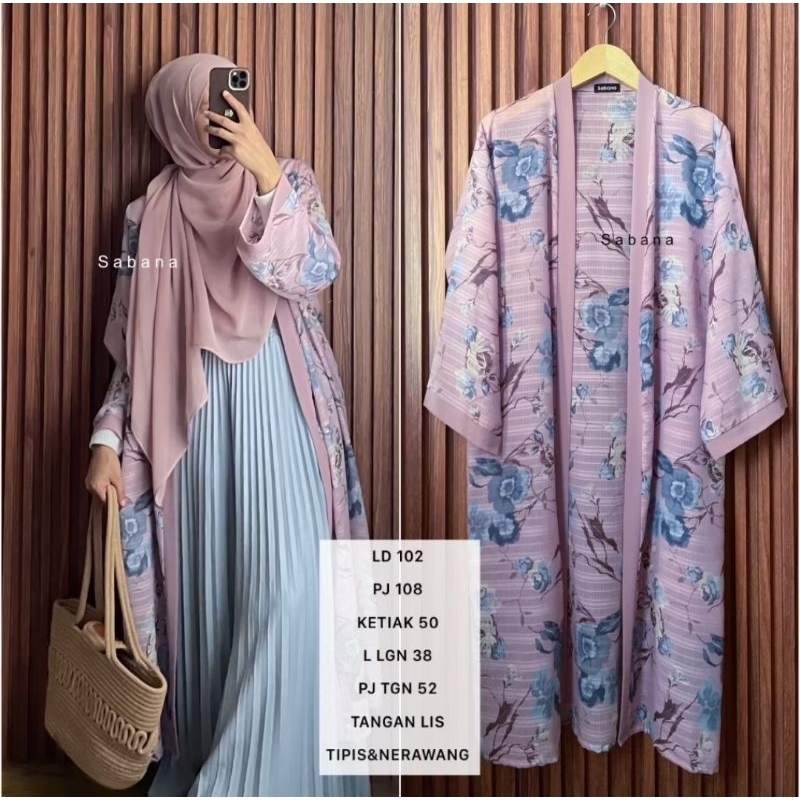 COD OUTER PANJANG/ CARDIGAN/BLAZER/ ROMPI WANITA SABANA LONG OUTER FLORAL MURAH  MOTIF BUNGA