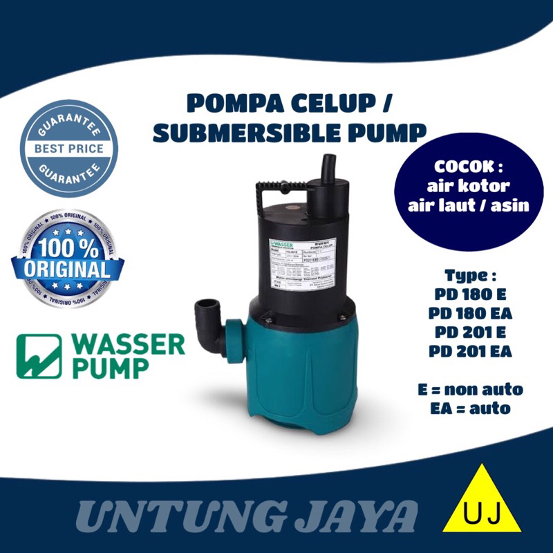 POMPA CELUP WASSER PD201E AIR ASIN AIR KOTOR AIR LAUT NON AUTOMATIS / POMPA SUBMERSIBLE WASSER PD 20