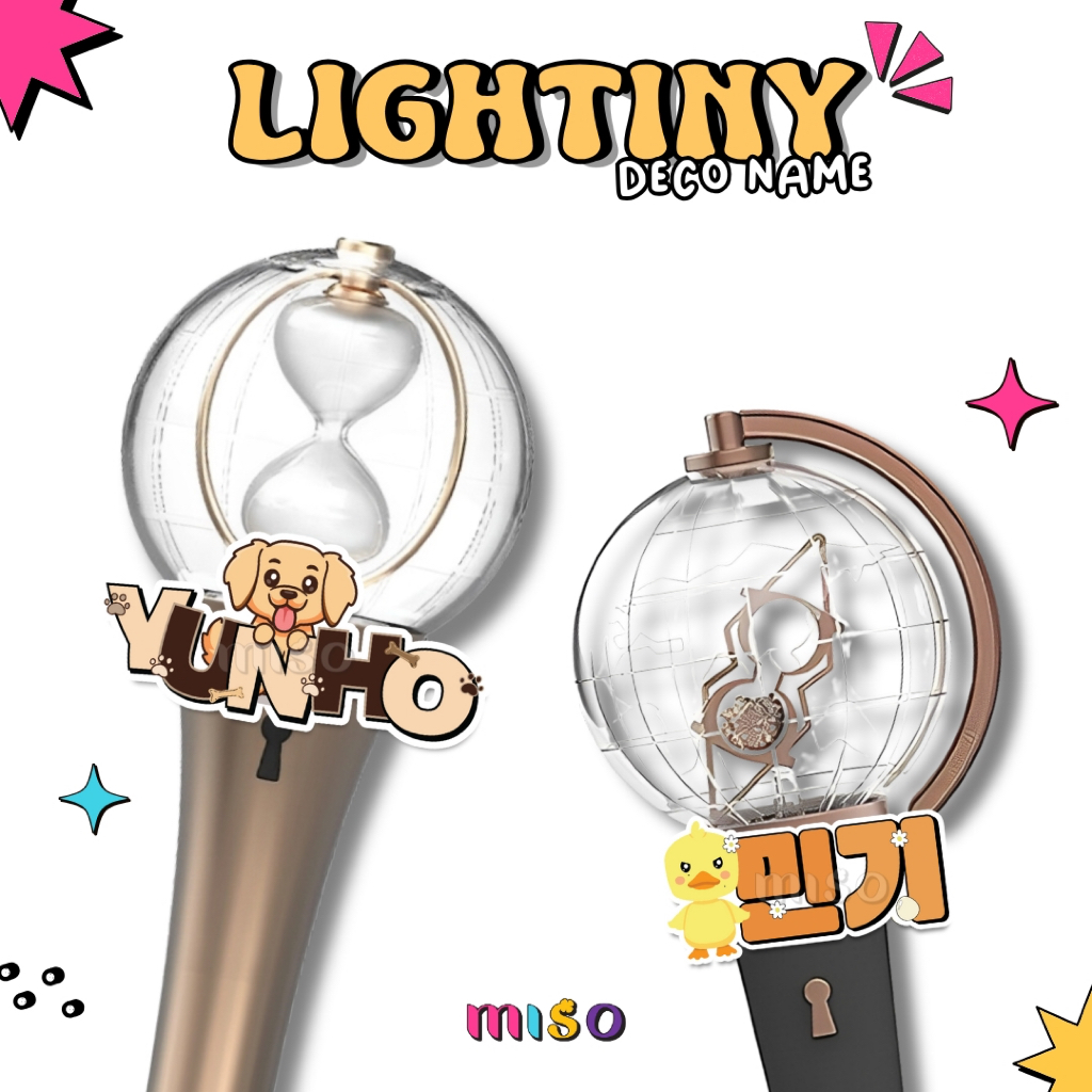 Ampirono_Mriki Lightiny Atiny Ateez Lightstick Deco / Name Tag Aklirik Lightstick / Ateez Lightstick