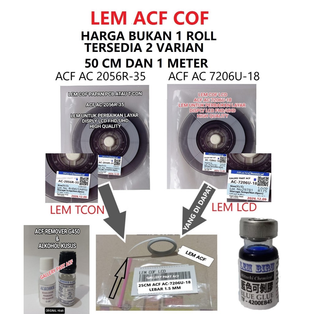 LEM ACF 7206 LEM ACF 2056 MATA SOLDER T LEM LCD LEBAR 2 MM