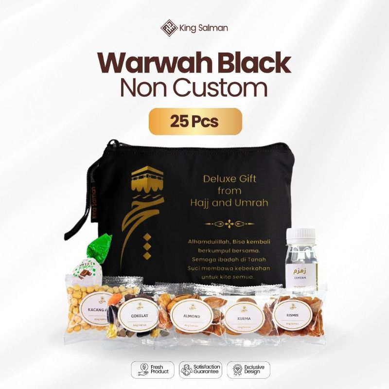 

Paket Oleh Oleh Haji dan Umroh Premium - King Salman Gift | MARWAH BLACK 25 PCS Pouch Non Custom