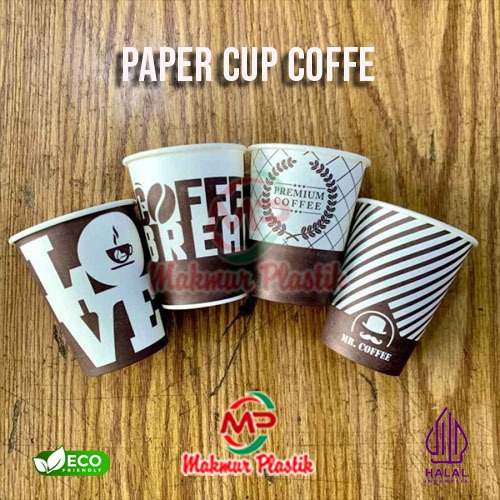 Paper Cup Kopi Polos/Motif 4oz, 6.5oz, 8oz / Tutup Paper Cup 4oz, 6.5oz, 8oz