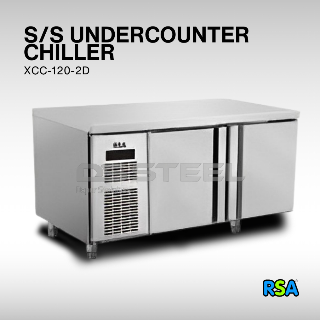 RSA S/S Undercounter Chiller 2 Doors RSA XCC-120-2D Suhu Chiller Kulkas Sayur