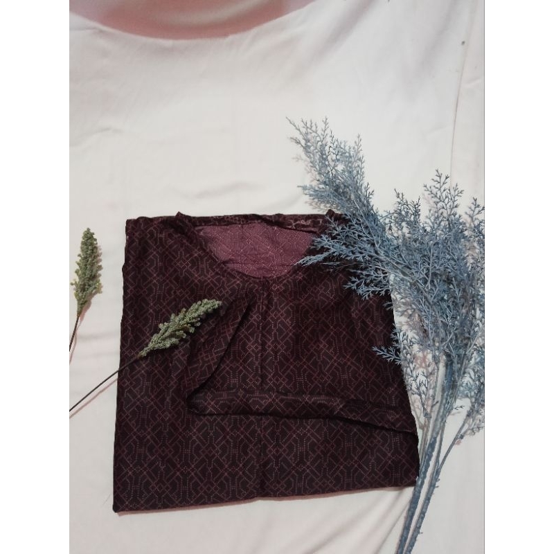 Baju gamis Atas Dior silk premium Burgundy