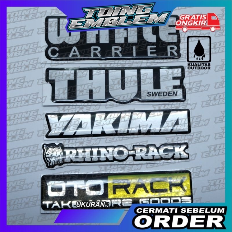 Emblem roof rack emblem timbul roof rail, emblem roof rail/rack