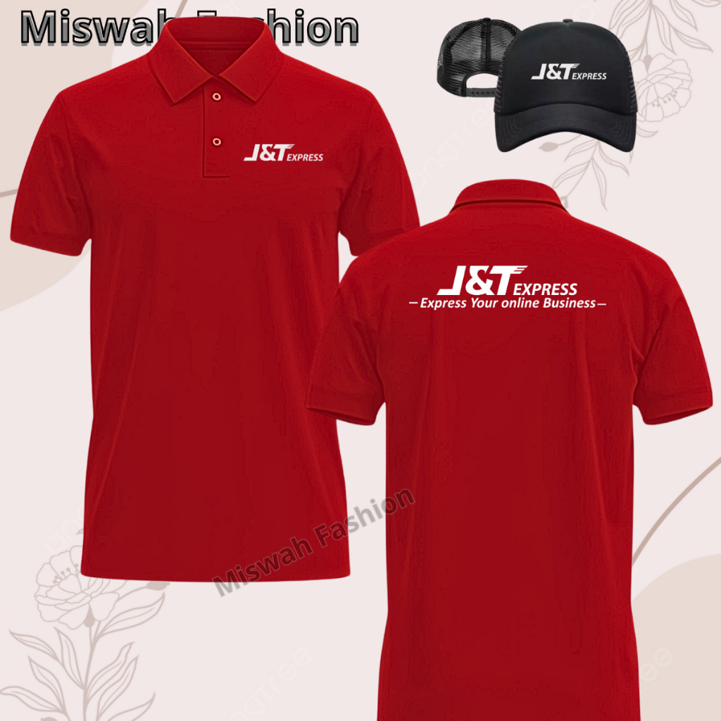 Topi Poloshirt  Lengan Pendek  JNT-EXPRES Quality Premium Baju Kaos polo Berkerah Pria Wanita Dewasa
