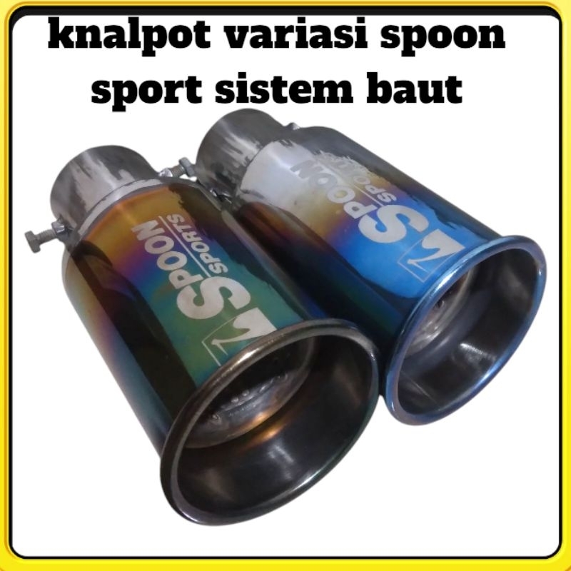 Ujung knalpot variasi spoon sport sistem baut suara bass halus