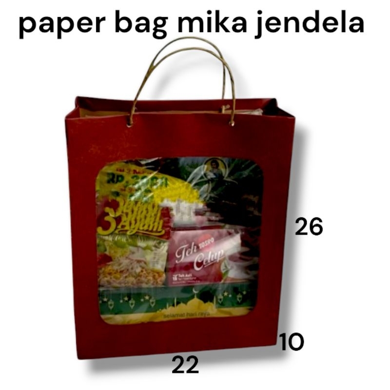 

PAPER BAG MIKA JENDELA [WARNA MERAH] 22 X 10 X 26 CM
