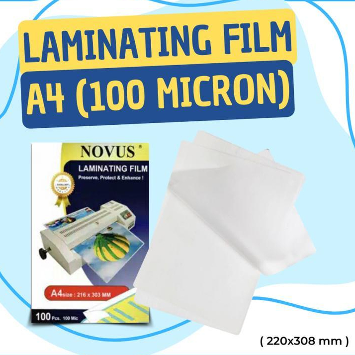 

NOVUS Plastik Laminasi A4 / Laminating Film Ukuran A4 Tebal 100 Mikron