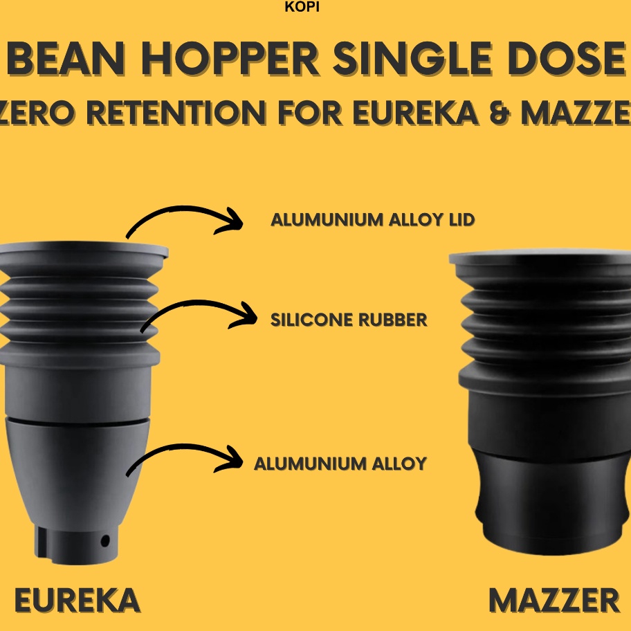 Wah Single Dose Hopper Eureka dan Mazzer Jolly Coffee Grinder Hopper