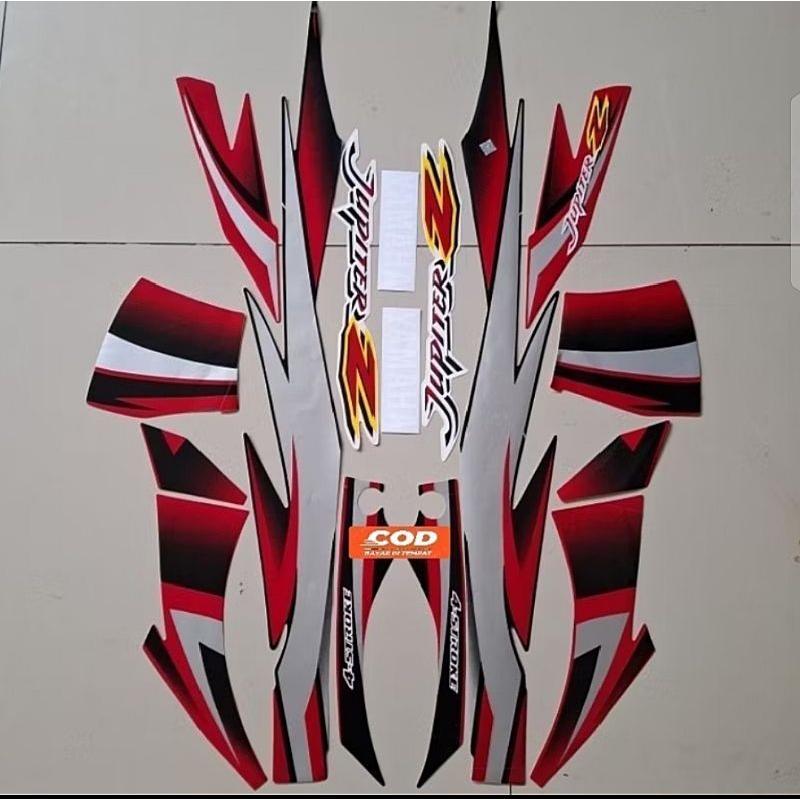 Striping Lis sticker standard motor Yamaha Jupiter Z Lama 2003 Merah hitam
