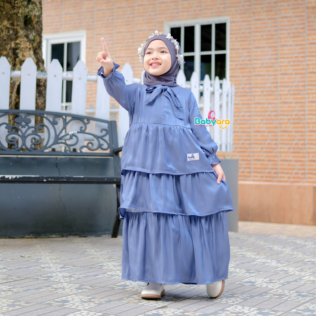 Ayana Shimmer Dress by babyara l Dress Anak Perempuan l Gamis Muslim Anak Kekinian