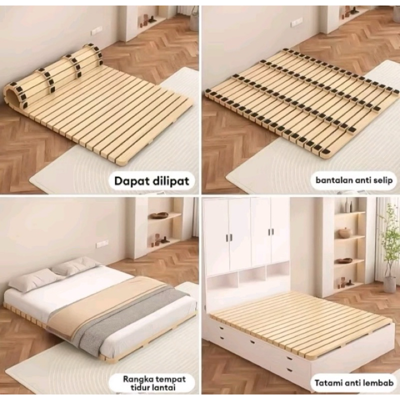 Dipan Palet Alas Tempat Tidur Kayu Kuat Kokoh Tebal Kayu Lesehan Minimalis Furniture Estetik