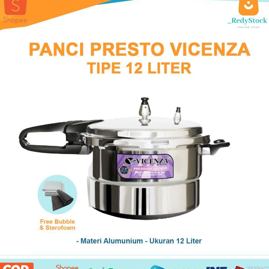 KI3 Panci Presto Presto Vicenza 12 Liter V 328 Hitam PANCI PRESTO VICENZA 12 LITER