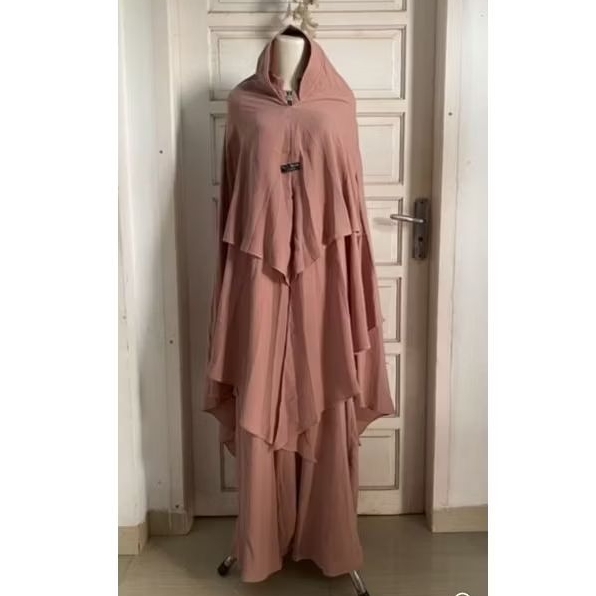 One set Gamis busui & khimar belah tangan (PL)